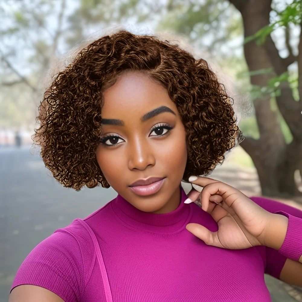 Curly Bob Wig Human Hair Deep Wave Lace Front Wigs Human Hair 13x4 Short Pixie Wigs for Women Wet and Wavy Wig Pre Plucked