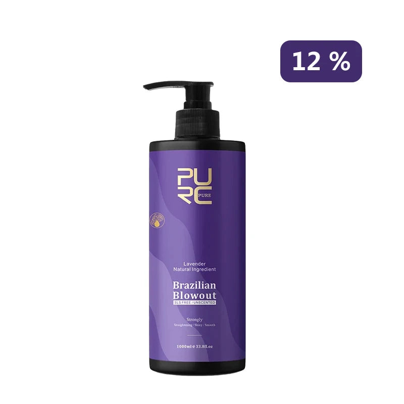 PURC Keratin Straightening Treatment Brazilian Keratin Hairs Treatment Curly Repair Smoothing Hair Care Lavender Salon Products