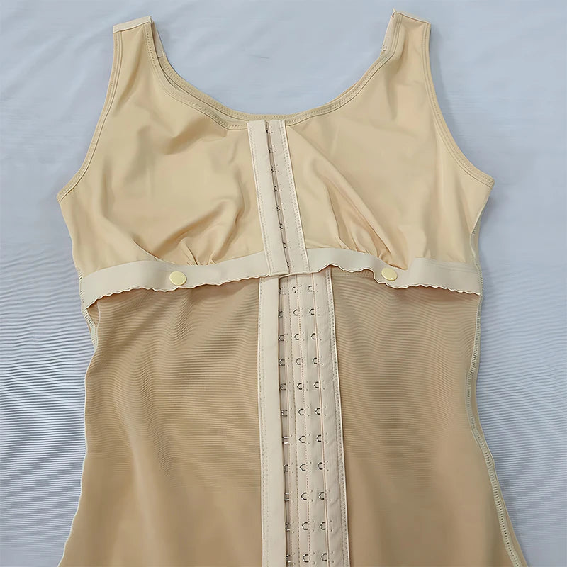 Women's High Waist Full Body Shapewear Tummy Control Butt Lift High Compression Zipper Gusset Design Chest Support Lace Trim