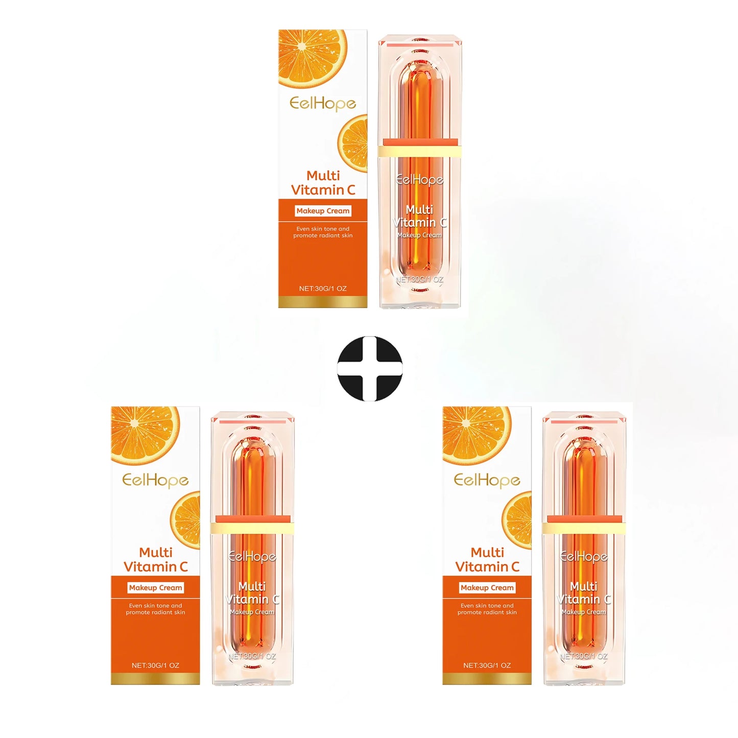 Multi Vitamin C Makeup Cream Skin Tone Brightening Skin Glow Concealer Improve Rough Skin Barrier Reduce Face Damaged Cream 30g