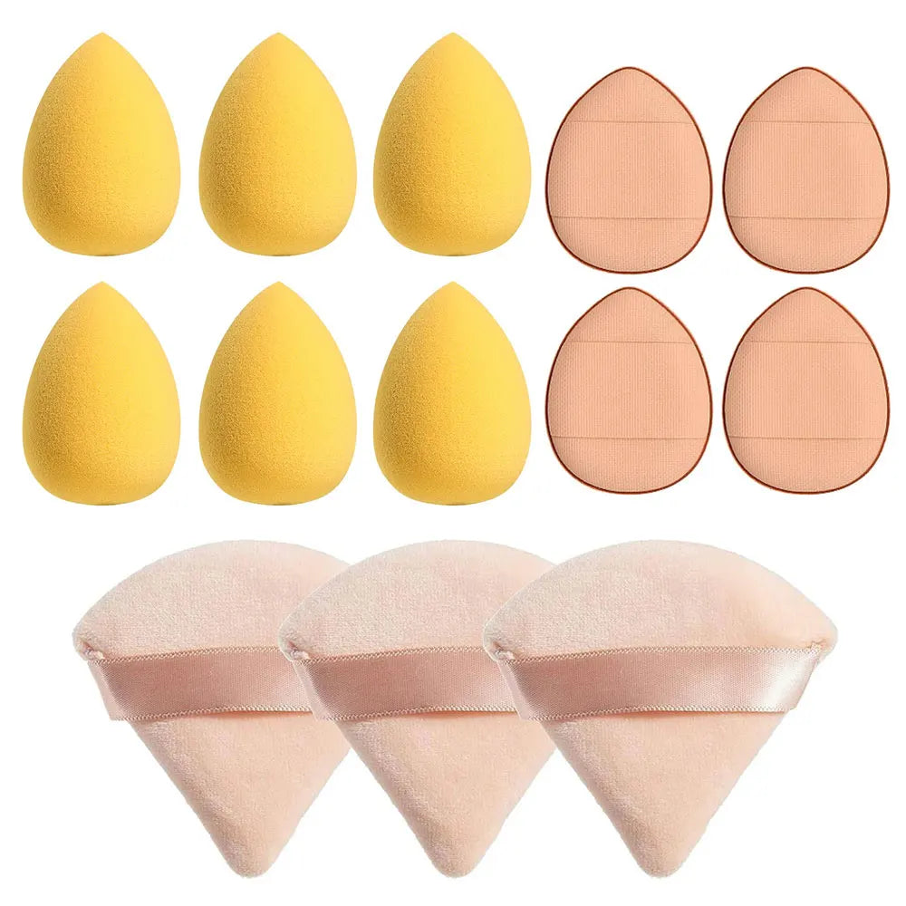 13 PSC Beauty Puff Set Large Beauty Blending  Blender Spong 3 corners velvet puff  Finger Puff Makeup Foundation makeup tool
