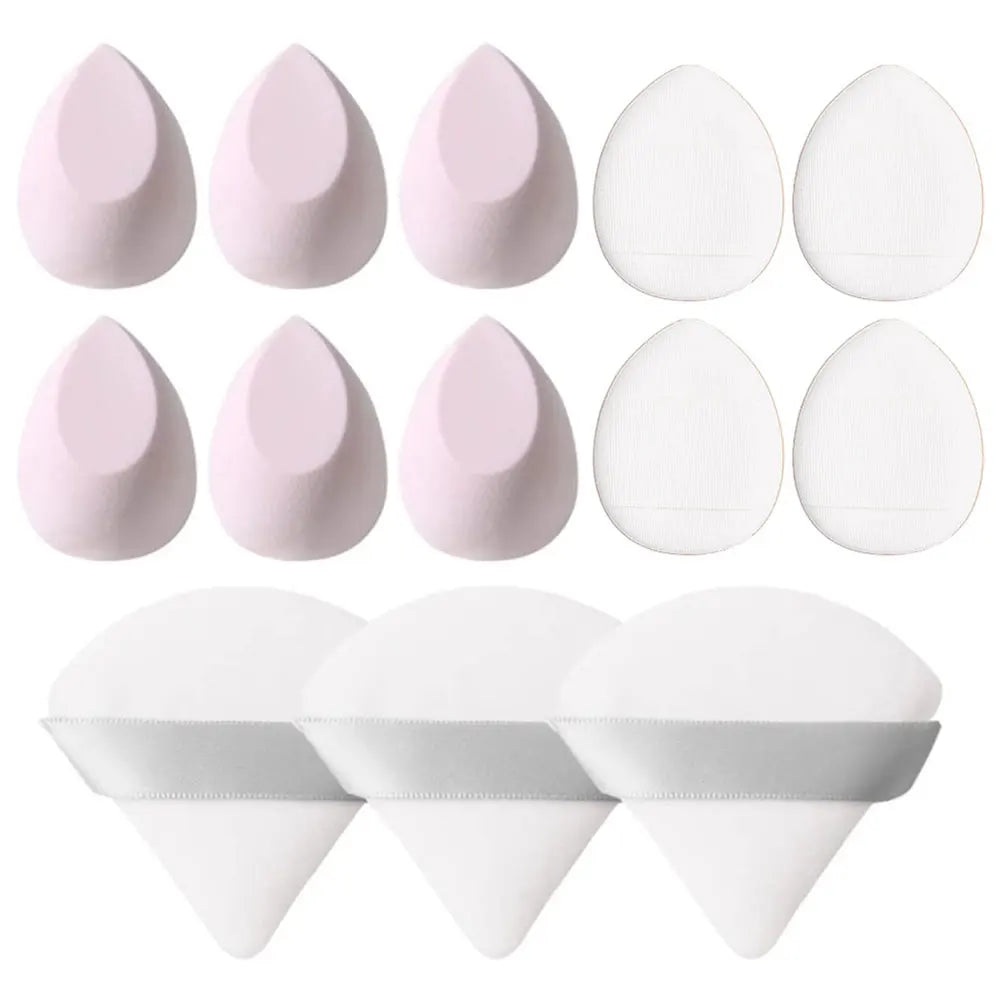 13 PSC Beauty Puff Set Large Beauty Blending  Blender Spong 3 corners velvet puff  Finger Puff Makeup Foundation makeup tool