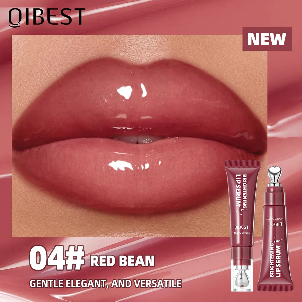 QIBEST Mirror Pearl Lipgloss Long Lasting Moisturizing Lipstick Shine Glitter Lip Glaze Non Stick Cup Jelly Pout Lip Tint Makeup