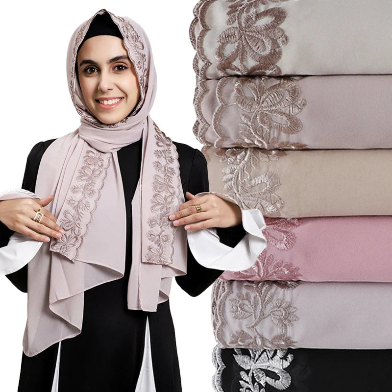 Muslim Modal Hijab Rayon Cotton Shawls for Women Plain Ruffles Scarf Big Size Headscarf Islamic Turban Headband 175*70Cm