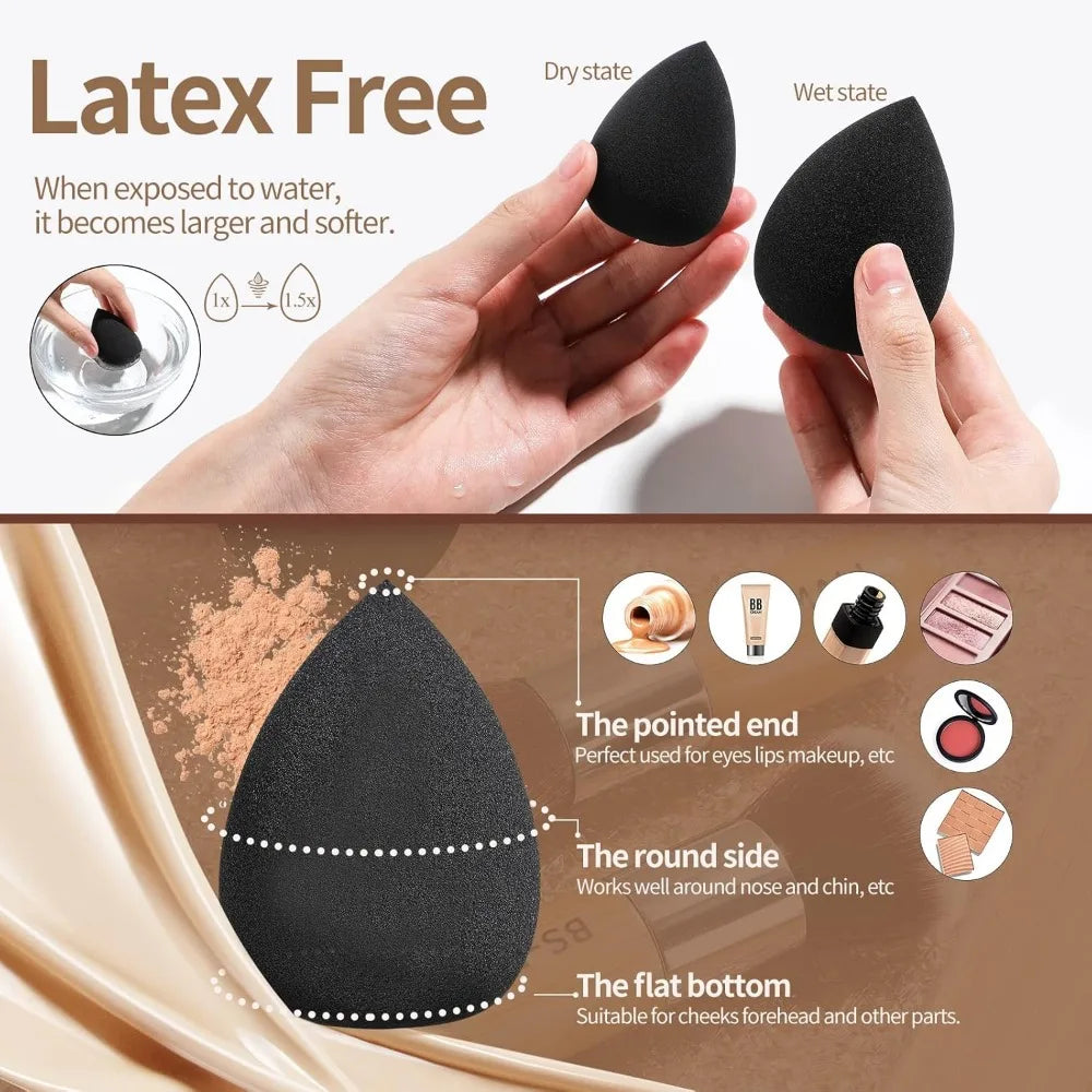 BS-MALL Makeup Brush Set 11Pcs Bamboo Synthetic Kabuki Brush Set Foundation Powder Blending Concealer Eye shadows Blush Cosmetic