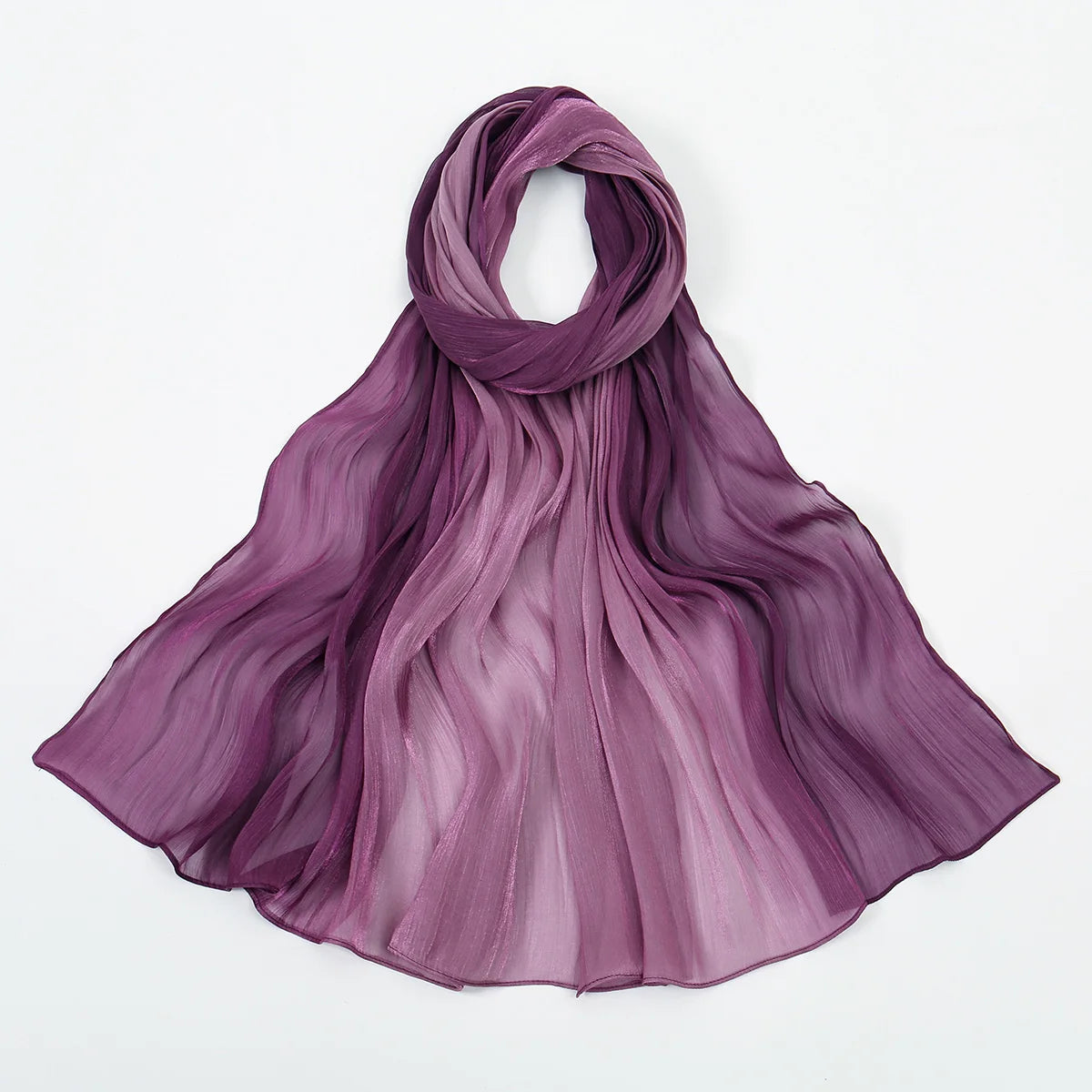 Gradient Twinkle Silk Hijab Scarf Muslim Women Hijab Plain Head Wraps Headscarf Shimmer Islam Turban Ramadan Head Cover 180*70cm