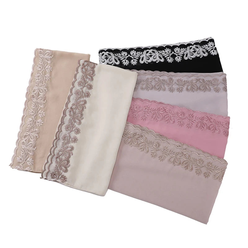 Muslim Modal Hijab Rayon Cotton Shawls for Women Plain Ruffles Scarf Big Size Headscarf Islamic Turban Headband 175*70Cm