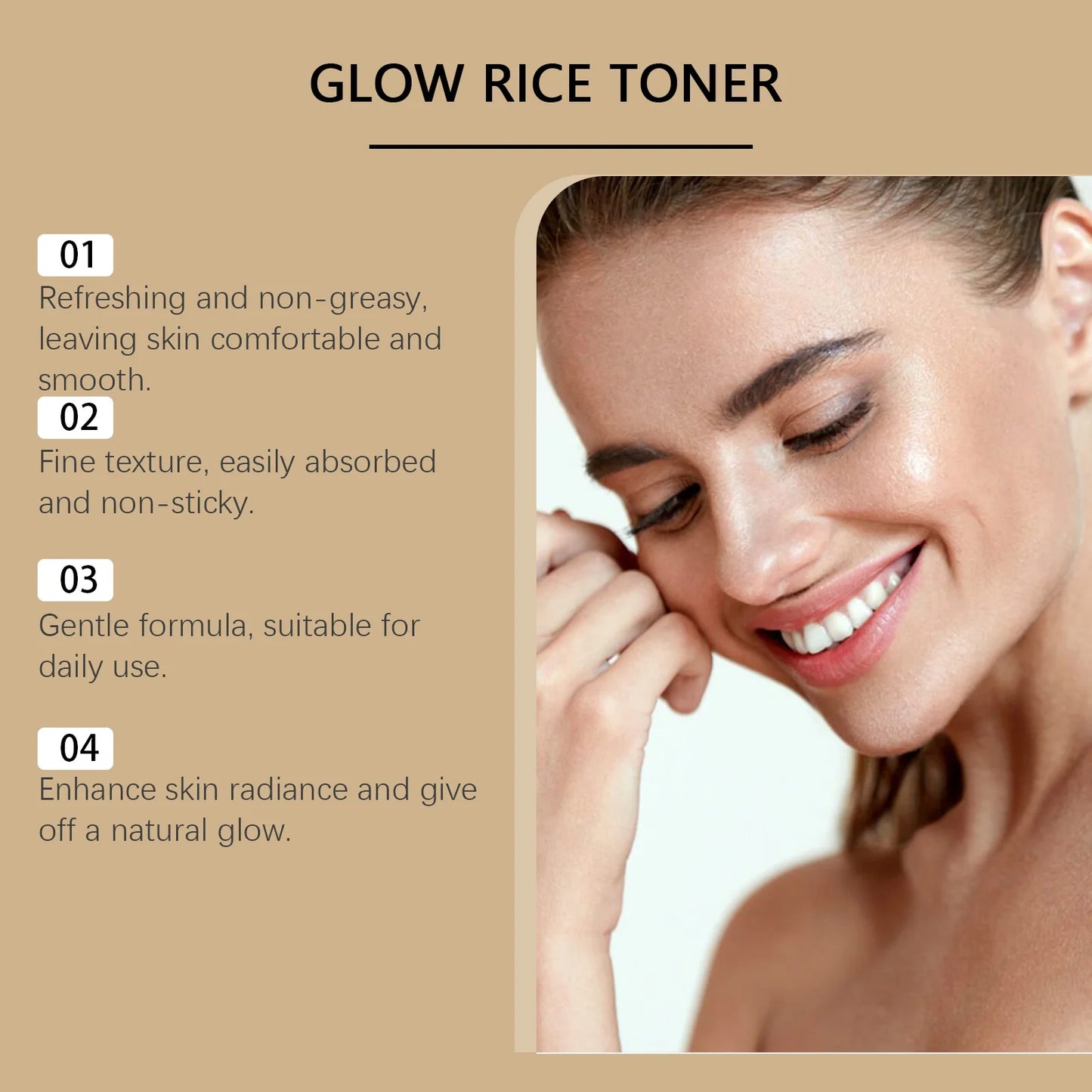 HOYGI Glow Rice Toner Gentle Exfoliating Hydrating Lasting Moisturizing Skin Water-oil Balance Refine Pores Smoothing Skin Care