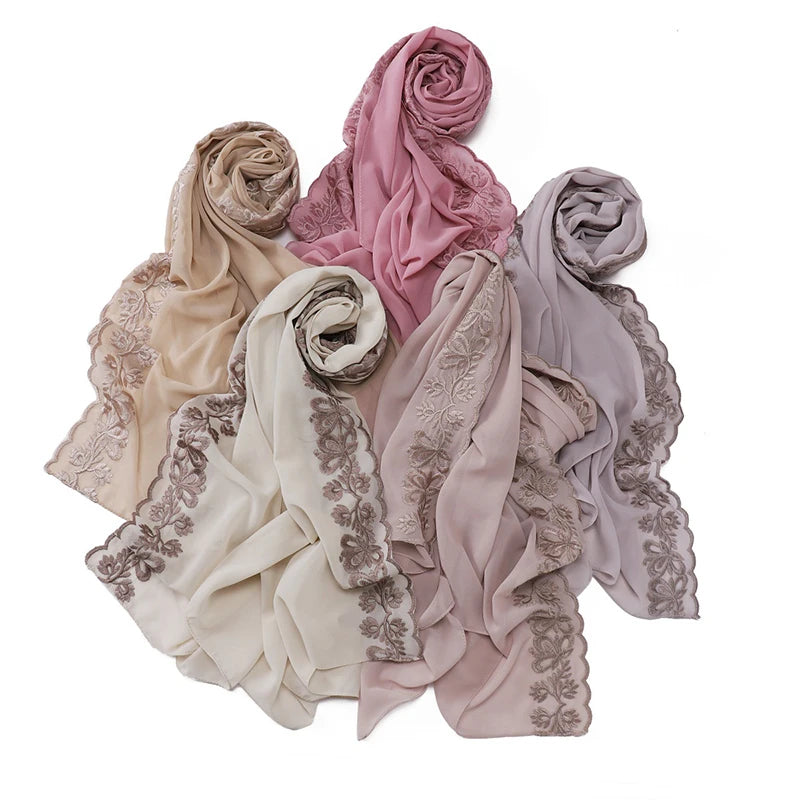 Muslim Modal Hijab Rayon Cotton Shawls for Women Plain Ruffles Scarf Big Size Headscarf Islamic Turban Headband 175*70Cm