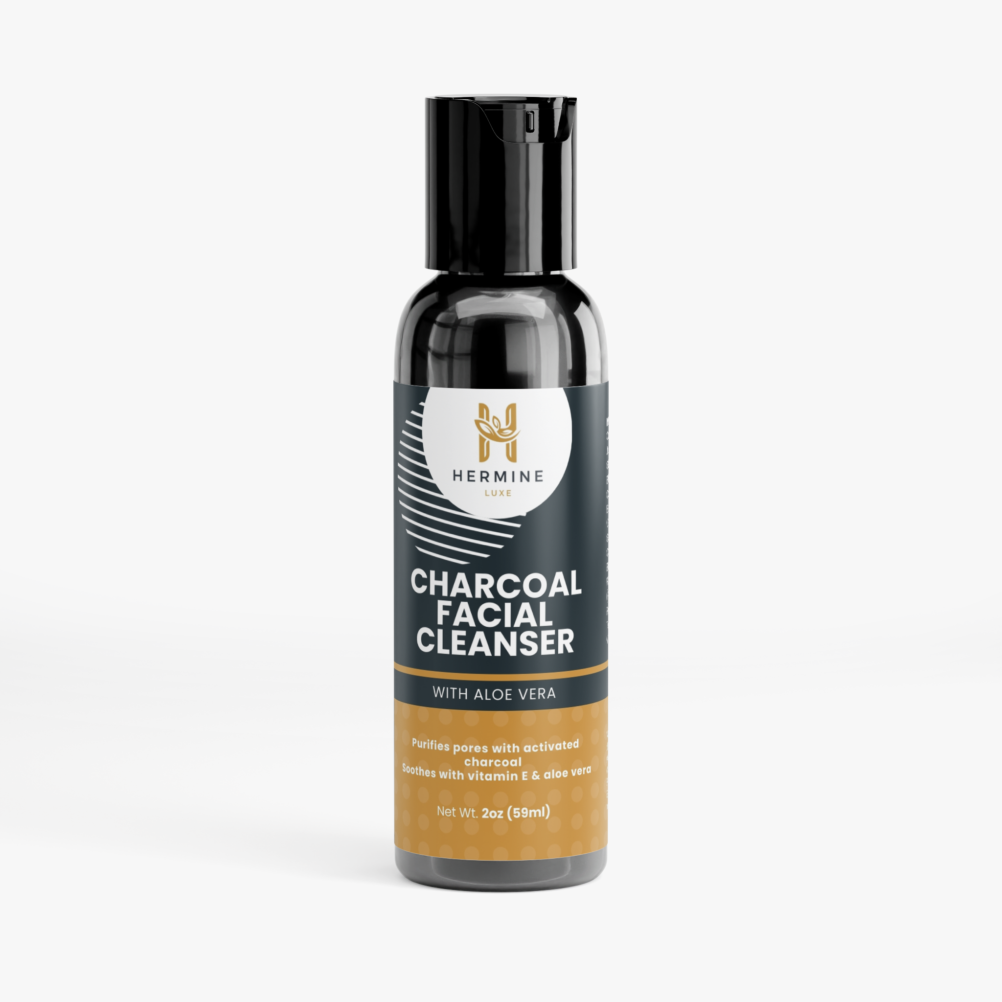 HERMINE CHARCOAL FACIAL CLEANSER WITH ALOE VERA