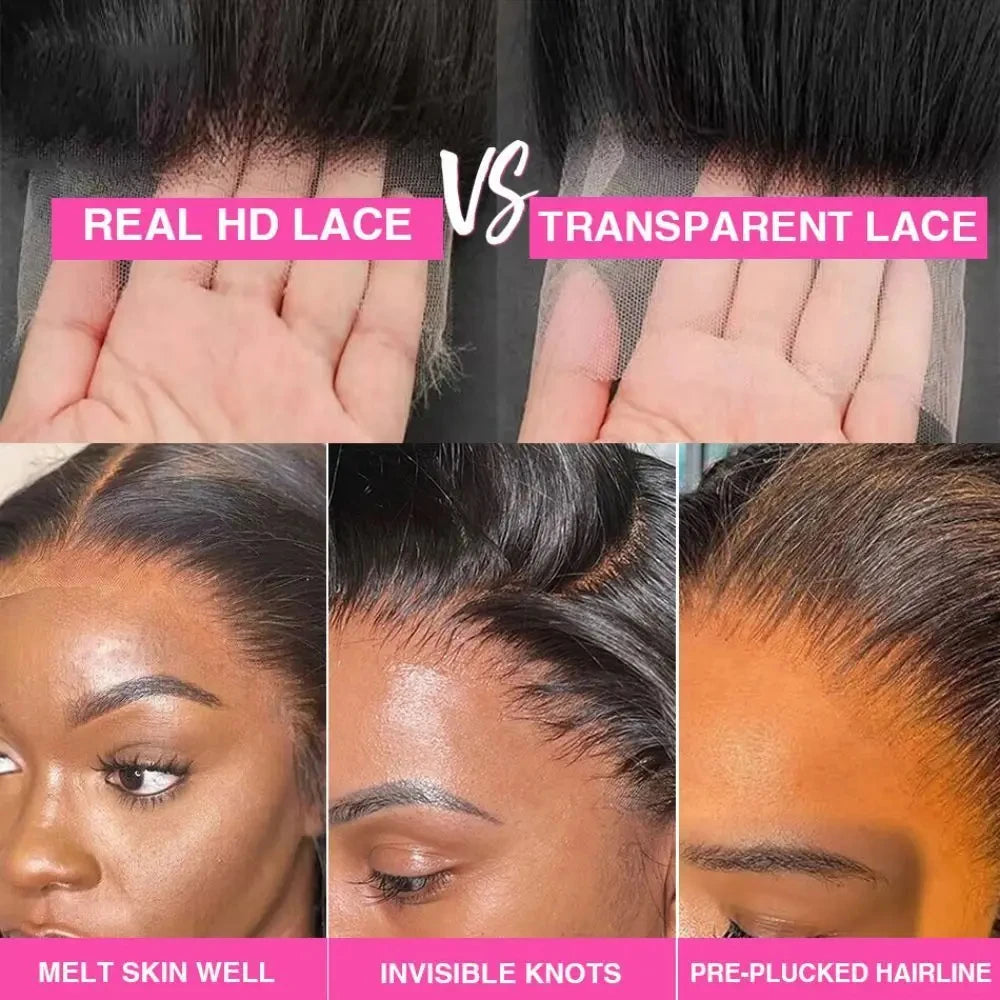 Wewave Burmese Curly Hair Wig Deep Wave 1B Black 13x6 HD Lace Front Human Hair Wig Water Wave 250% Density Bleached Knotted