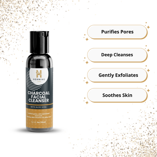 HERMINE CHARCOAL FACIAL CLEANSER WITH ALOE VERA